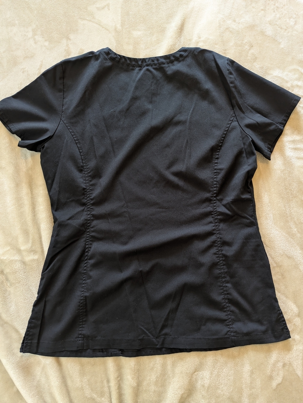 healing hands Black Short Sleeve Women's Scrub Top